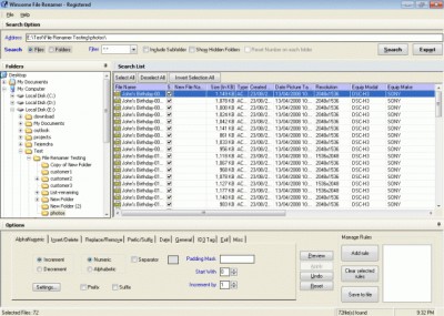 Winsome File Renamer 6.0 screenshot
