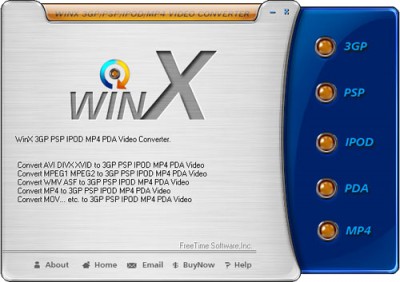 WinX PSP PDA MP4 Video Converter 3.5.60 screenshot