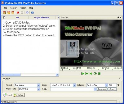 WinXMedia DVD iPod Video Converter 3.23 screenshot
