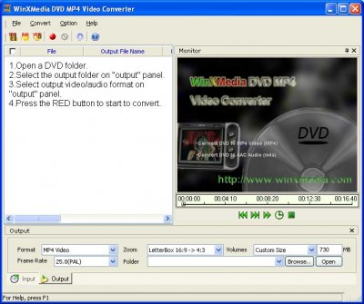 WinXMedia DVD MP4 Video Converter 3.23 screenshot