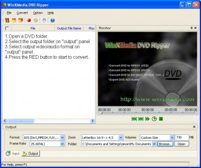 WinXMedia DVD Ripper 4.33 screenshot