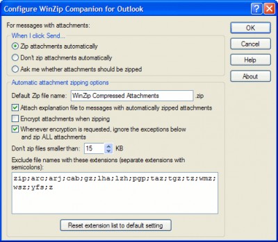 WinZip Companion for Outlook 1.0 screenshot