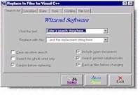 Witzend ReplaceInFiles Add-in for Visual C++ 5/6 2.2 screenshot