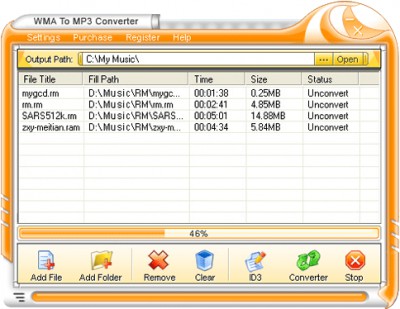 WMA to MP3 Converter 1.00 screenshot