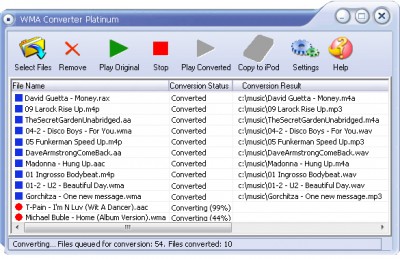 WMAConvert 4.3.8 screenshot