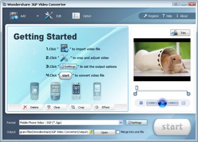 Wondershare 3GP Video Converter 3.1.24 screenshot
