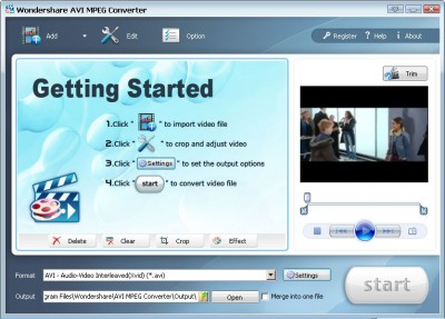 Wondershare AVI MPEG Coverter 3.1.22 screenshot