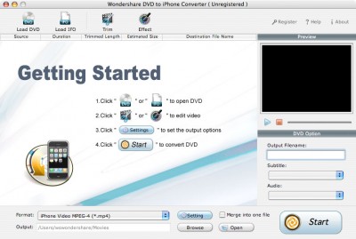 Wondershare DVD to iPhone Converter for Mac 1.6.10 screenshot