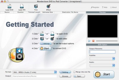 Wondershare DVD to iPod Converter for Mac 1.6.10 screenshot