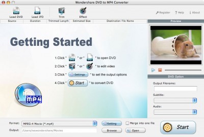 Wondershare DVD to MP4 Converter for Mac 1.6.10 screenshot