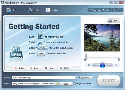 Wondershare MPEG Converter 3.1.25 screenshot