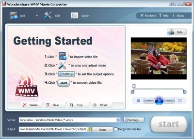 Wondershare WMV Movie Coverter 3.1.24 screenshot