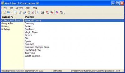 Word Search Construction Kit 4.0d screenshot