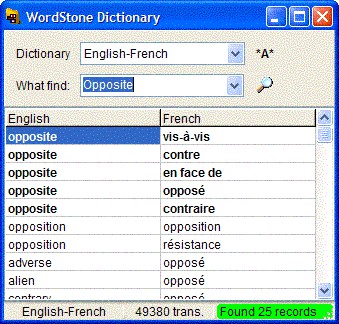 WordStone Dictionary 1.2 screenshot