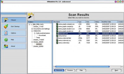 WUndelete Pro File Recovery 3.0 screenshot
