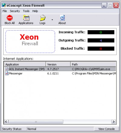 Xeon Personal Firewall 2.4 screenshot