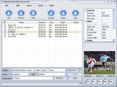 XI Soft DVD to iPod Suite 6.9.78.096 screenshot