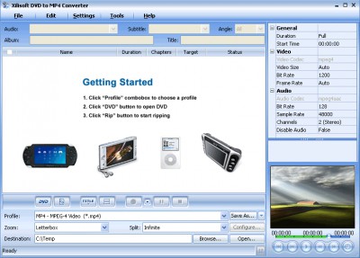 XI Soft DVD to MP4 Suite 6.7.58.075 screenshot