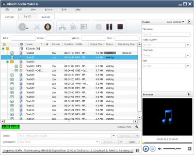 Xilisoft Audio Maker 6.3.0.0805 screenshot