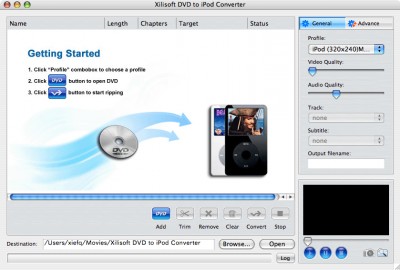 Xilisoft DVD to iPod Converter for Mac 2 4.7.30.060 screenshot
