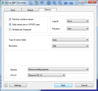 XLS (Excel) to DBF Converter 3.45 screenshot
