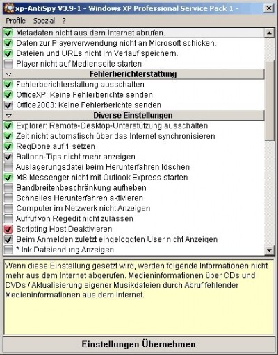 xp-AntiSpy v3.96-8 screenshot