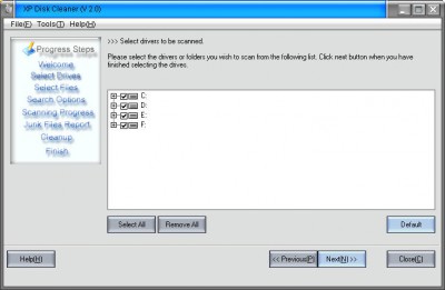 XP Disk Cleaner 3.92 screenshot