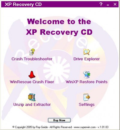 XP Recovery CD Maker 1.01.11 screenshot