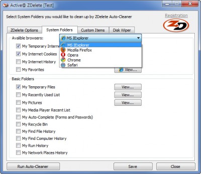 ZDelete Internet Eraser 7.1.5 screenshot