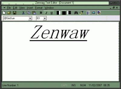 Zenwaw Text Editor 1.00 screenshot