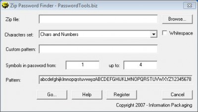 Zip Password Finder 1.01 screenshot