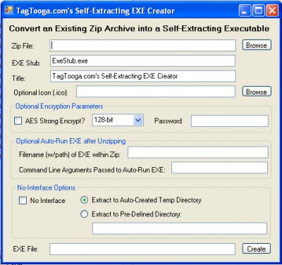 Zip Self-Extractor Creator 1.0.0 screenshot