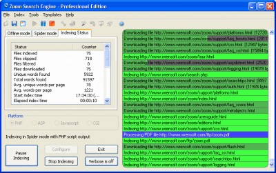 Zoom Search Engine Professional Edition 7.0.1001 screenshot