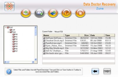 Zune Files Recovery 3.0.1.5 screenshot