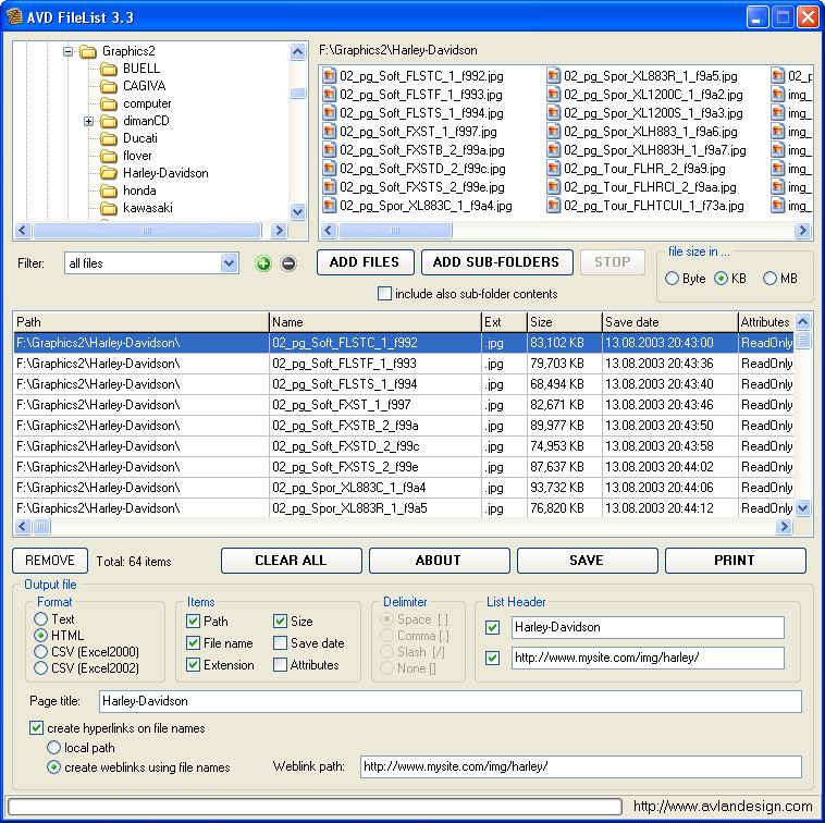 file list download