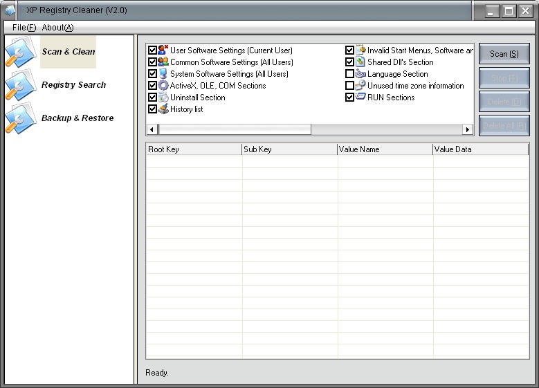 XP Registry Cleaner 3.92 review and download